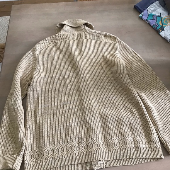 Polo Ralph Lauren Men's Camel Shawl Collar Cardigan Sweater in Large - Picture 8 of 8